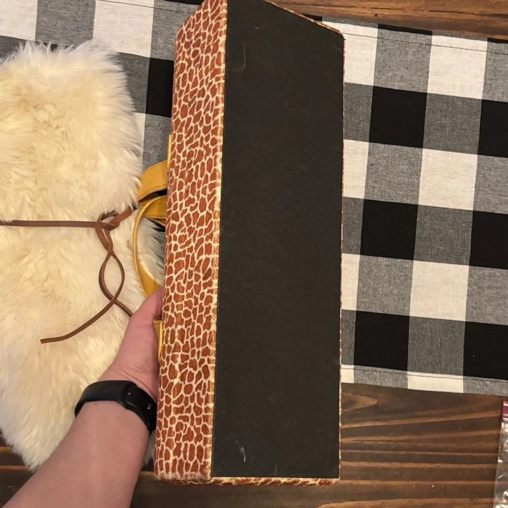 Faux Fur Wine Bag and Giraffe Print Wine Carrier Set restoration Hardware